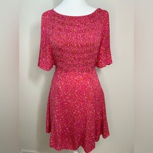 Free People Pink Floral Smocked Mini Dress – Size S